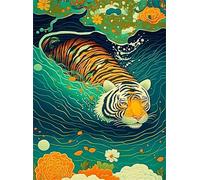 Puzzle 120 Pezzi Animale Tigre Fiore, Puzzle Impossibili Gioco Educativo Sviluppa Pazienza e Destrezza, Lettere sul Retro Facile Montaggio, Regalo per Uomini Donne e Anziani 25 x 20 cm