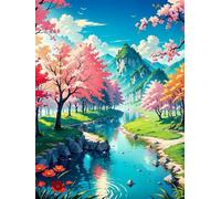 Puzzle 120 Pezzi Fiume Dell'Albero Montagna Puzzles per Adulti Impossibile Difficile Impegnativo Puzzle 120 Pezzi Classici 25 x 20 cm