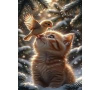 Puzzle 120 Pezzi Gatti Uccelli Invernali Gioco Educativo Sfida Impossibile Divertente Adatto Come Decorazione da Parete e Regalo Puzzle Classici 120 Pezzi 25 x 20 cm