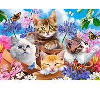 Puzzle 120 pezzi - gattini con fiori