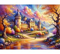 Puzzle 120 pezzi per Adulti Città del castello, 29.7x21cm Puzzle Impossibile e Difficili, Puzzles Decorativo per Soggiorno e Camera, Idea Regalo per Amanti dei Puzzle