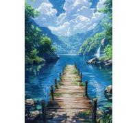 Puzzle 120 Pezzi per Adulti e Ragazzi, puzzle Classico 120 pezzi Fai Da Te Lago del ponte di legno, Intrattenimento Creativo Puzzles Difficili, Idea Regalo Uomo e Donna 25x20cm