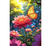 Puzzle 120 Pezzi per Adulti Farfalla Margherita Rosa, Hobby Rilassante Senza Schermi, Idea Regalo di Classe per Lei o Lui (25x20 cm)