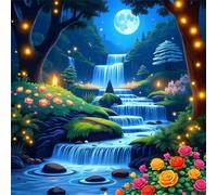 Puzzle 120 Pezzi per Adulti, puzzle 120 pezzi Impegnativo e Difficile, Perfetto per Appassionati di Puzzles Esperti, Idea Regalo Uomo e Donna, Tema:Cascata Lucciola Luna
