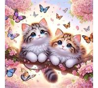 Puzzle 120 Pezzi per Adulti, puzzle adulti 120 pezzi, Puzzles Impegnativo e Difficile, Perfetto per Appassionati di Puzzles Esperti, Idea Regalo per Lei o Lui(Farfalla Gatto Primavera)