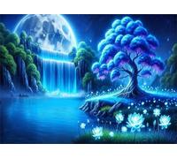 Puzzle 120 Pezzi per Adulti,Puzzles Artistico,Alberi del lago della cascata puzzle fai da te Intrattenimento Creativo, puzzles Classico Regali per la casa
