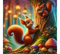 Puzzle 120 pezzi per Adulti,puzzles Giochi Educativi per adulti,Giocattoli Sfida Giochi Impegnativi,Scoiattolo notturno nel bosco Regali puzzle arte