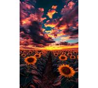 Puzzle 120 Pezzi, Puzzle per Adulti Girasole Crepuscolo 25x20 cm, Impossibile Difficile Puzzles Impegnativo Come Regalo e Decorazione per Pareti