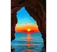 Puzzle 120 Pezzi, Puzzle per Adulti Grotte Oceano Tramonto 25x20 cm, Impossibile Difficile Puzzles Impegnativo Come Regalo e Decorazione per Pareti