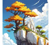 Puzzle 120 Pezzi Scogliera dell'albero d'oro, 45x45cm puzzle Adulti 120 Pezzi, Puzzles Impossibili Fai Da Te, Intrattenimento Creativo, Divertimento, Multicolore