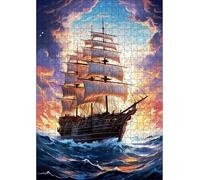 Puzzle 1200 Pezzi,75x50 cm puzzles per adulti,Barca a vela con paesaggio DIY Puzzle Arte,Educativi Stimolanti Puzzles Decorazioni per la Casa