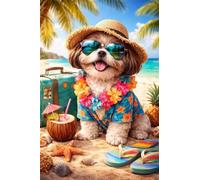 Puzzle 1200 Pezzi Cani Fiori Tropicali Puzzle per Adulti, Difficile e Sfidante con Poster Idea Regalo per Appassionati Puzzle Classici