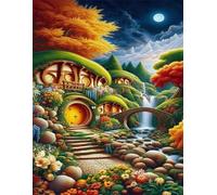 Puzzle 1200 Pezzi,Cascata del cottage da favola Puzzles Adulti,puzzles arte per adulti,Giochi Rilassamento e Intelligence,puzzle per Gioco Familiare Regalo