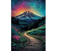 Puzzle 1200 Pezzi Cielo Fiori Montagna, Puzzle Impossibili Gioco Educativo Sviluppa Pazienza e Destrezza, Lettere sul Retro Facile Montaggio, Regalo per Uomini Donne e Anziani 75 x 50 cm