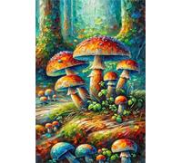 Puzzle 1200 Pezzi Funghi Acquerellati, Puzzle Impossibili Gioco Educativo Sviluppa Pazienza e Destrezza, Lettere sul Retro Facile Montaggio, Regalo per Uomini Donne e Anziani 75 x 50 cm
