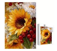 Puzzle 1200 Pezzi - Girasole & Pianta - Puzzle in Legno Durevole con Lettere sul Retro - 75 x 50 cm - Hobby Creativo Senza Polvere - Articolo per Collezionisti e 14 Anni in Su P3#919
