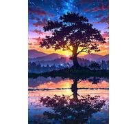 Puzzle 1200 Pezzi Lago Dell'Albero Dell'Alba Puzzles per Adulti Impossibile Difficile Impegnativo Puzzle 1200 Pezzi Classici 75 x 50 cm