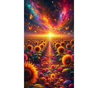 Puzzle 1200 Pezzi per Adulti 75 x 50 cm,Spazio del girasole al tramonto Rompicapo Classico,Impossibile Difficile Sfidanti Puzzles Gioco di Famiglia e Decorazione Murale