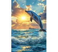 Puzzle 1200 Pezzi per Adulti Delfini All'Alba Gioco Educativo Divertimento Impossible Difficile Puzzle per Adulti 1200 Pezzi 75 x 50 cm