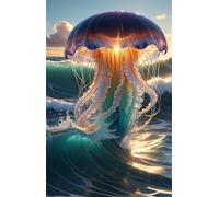 Puzzle 1200 Pezzi per Adulti, Medusa Dell'Onda Dell'Alba, Esercitare la Memoria, Migliorare la Concentrazione Lettere sul Retro, Giocattolo Regalo per Uomini Donne e Anziani 75 x 50 cm