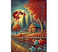 Puzzle 1200 Pezzi per Adulti, Paesaggio Dell'Albero Luna, Esercitare la Memoria, Migliorare la Concentrazione Lettere sul Retro, Giocattolo Regalo per Uomini Donne e Anziani 75 x 50 cm