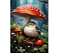 Puzzle 1200 Pezzi per Adulti, Uccelli Funghi, Esercitare la Memoria, Migliorare la Concentrazione Lettere sul Retro, Giocattolo Regalo per Uomini Donne e Anziani 75 x 50 cm