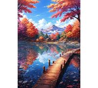 Puzzle 1200 Pezzi Ponte Lago D'Autunno Giochi Educativi Puzzles Impegnativo per Tutta la Famiglia Puzzle per Adulti 1200 Pezzi 75 x 50 cm