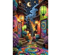 Puzzle 1200 Pezzi, Puzzle per Adulti Fantasia Città Strade 75x50 cm, Impossibile Difficile Puzzles Impegnativo Come Regalo e Decorazione per Pareti