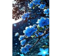 Puzzle 1200 Pezzi, Puzzle per Adulti Fiori Blu 75x50 cm, Impossibile Difficile Puzzles Impegnativo Come Regalo e Decorazione per Pareti