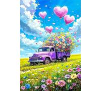 Puzzle 1200 Pezzi, Puzzle per Adulti Palloncino Fiore Camion 75x50 cm, Impossibile Difficile Puzzles Impegnativo Come Regalo e Decorazione per Pareti