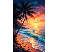 Puzzle 1200 Pezzi Tramonto Sulla Spiaggia Dell'Oceano, Gioco Educativo, Sviluppa Concentrazione, Puzzle Impossible, Puzzle per Adulti 1200 Pezzi 75x50 cm