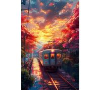Puzzle 1200 Pezzi Treno Paesaggio Dell'Alba Gioco Educativo Sfida Impossibile Divertente Adatto Come Decorazione da Parete e Regalo Puzzle Classici 1200 Pezzi 75 x 50 cm