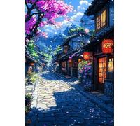 Puzzle 1200 Pezzi Via Fiori Puzzle per Adulti, Difficile e Sfidante con Poster Idea Regalo per Appassionati Puzzle Classici