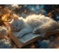 Puzzle 1314 Pezzi 75x50cm, Puzzle Adulti gatto Libro, n-518 | Impossibile Puzzles, Rilassamento e Intelligence, Antistress e Regalo per Giochi di Famiglia, Decorazioni Casa Unica