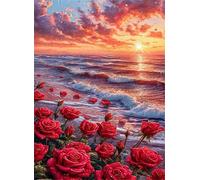 Puzzle 1314 Pezzi Alba Onde Fiori, Intrattenimento Creativo, Puzzle Classico per Adulti Gioco Educativo Regalo per Uomini Donne e Anziani 75 x 50 cm