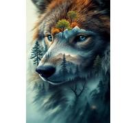 Puzzle 1314 Pezzi, Albero Lupo Animale, Intrattenimento Creativo, Puzzle Classico Sfida Appassionante per Tutti Gli Appassionati di Puzzles, Ideale per Uomini, Donne o Ragazzi 75 x 50 cm