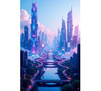Puzzle 1314 pezzi per Adulti Città della Tecnologia, 75x50cm Puzzle Impossibile e Difficili, Puzzles Decorativo per Soggiorno e Camera, Idea Regalo per Amanti dei Puzzle