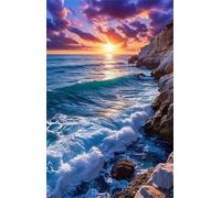 Puzzle 1314 Pezzi Rocce Dell'Alba Sull'Oceano, Intrattenimento Creativo, Puzzle Classico per Adulti Gioco Educativo Regalo per Uomini Donne e Anziani 75 x 50 cm