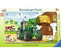 Puzzle 15 pezzi con cornice, Trattore nel campo