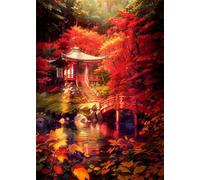Puzzle 150 Pezzi,35x25 cm puzzles per adulti,Giardino del tempio giapponese DIY Puzzle Arte,Educativi Stimolanti Puzzles Decorazioni per la Casa