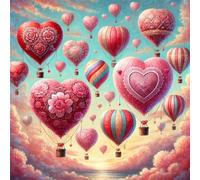 Puzzle 150 Pezzi,65 x 65 cm puzzles per adulti,Palloncini a forma di cuore rosa DIY puzzle Arte,Educativi Stimolanti Puzzles Decorazioni per la Casa