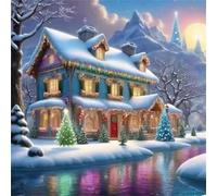 Puzzle 150 Pezzi Adulti Villa d'Inverno sul Fiume, Fai da Te puzzle difficili adulti 150 pezzi 65x65cm, Intrattenimento Creativo, Divertimento, Gioco di Abilità per Tutta la Famiglia
