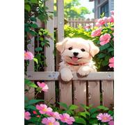 Puzzle 150 Pezzi Animali Cani Fiori Puzzle per Adulti, Difficile e Sfidante con Poster Idea Regalo per Appassionati Puzzle Classici