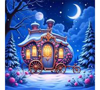 Puzzle 150 Pezzi Carrozza nella notte innevata, Impossible puzzle Per Adulti 150 pezzi, DIY Puzzles Colorato 65x65cm, Rompicapo adulti E Ragazzi, Gioco Giocattolo per la Famiglia