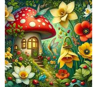 Puzzle 150 Pezzi Casa dei funghi delle fiabe, Impossible puzzle Per Adulti 150 pezzi, DIY Puzzles Colorato 65x65cm, Rompicapo adulti E Ragazzi, Gioco Giocattolo per la Famiglia