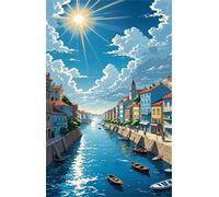 Puzzle 150 Pezzi Città Fiumi Barche, Puzzle Impossibili Gioco Educativo Sviluppa Pazienza e Destrezza, Lettere sul Retro Facile Montaggio, Regalo per Uomini Donne e Anziani 35 x 25 cm