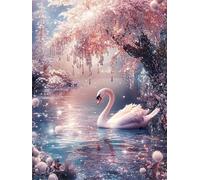 Puzzle 150 pezzi Giochi educativo e Giocattoli sfida Regalo Jigsaw puzzle classici per Adulti,DIY Puzzles Cigno del lago dell'albero della luce stellare,35x25 cm
