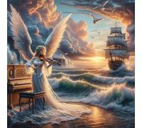 Puzzle 150 Pezzi,jigsaw puzzle per adulti 65x65 cm Angelo del mare a vela Puzzles Classici,puzzles impegnativo,Impossibile Difficile giochi per tutta la famiglia