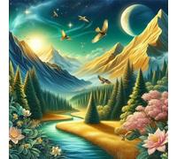 Puzzle 150 Pezzi,jigsaw puzzle per adulti 65x65 cm Campi di montagna dell'alba Puzzles Classici,puzzles impegnativo,Impossibile Difficile giochi per tutta la famiglia