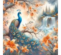 Puzzle 150 Pezzi,jigsaw puzzle per adulti 65x65 cm Fiori d'arancio Pavone Puzzles Classici,puzzles impegnativo,Impossibile Difficile giochi per tutta la famiglia